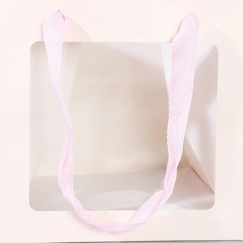 PVC Window Wholesale Packaging Flower Box Large Gift Shopping Tote Paper Bag