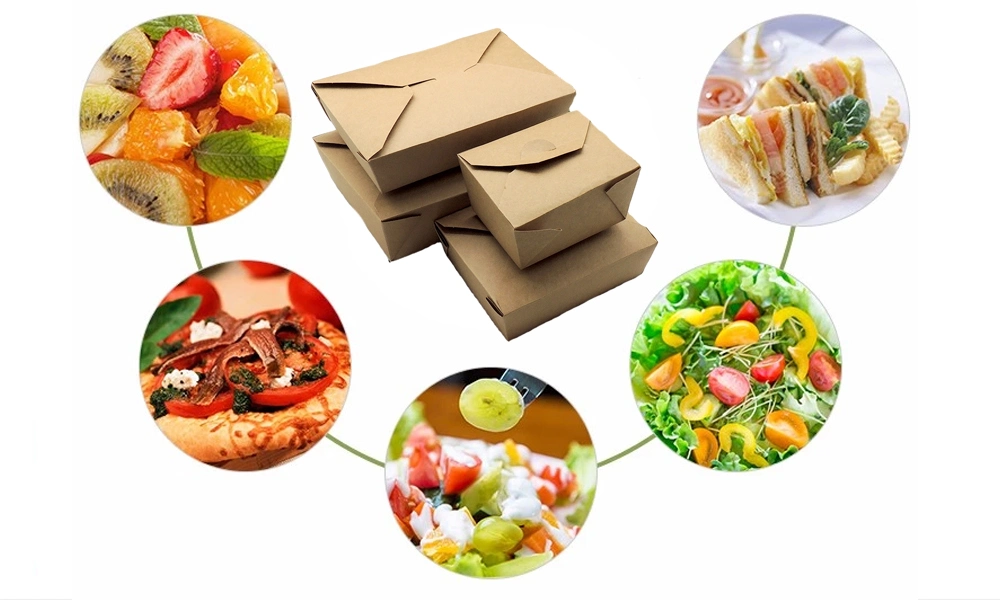 Wholesale Food Grade Salad Sushi Fruit Takeaway Container Kraft Paper Box