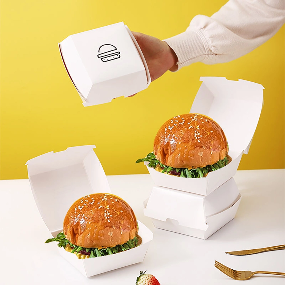 China Wholesale Customisation Disposable Kraft Paper Hamburger Box