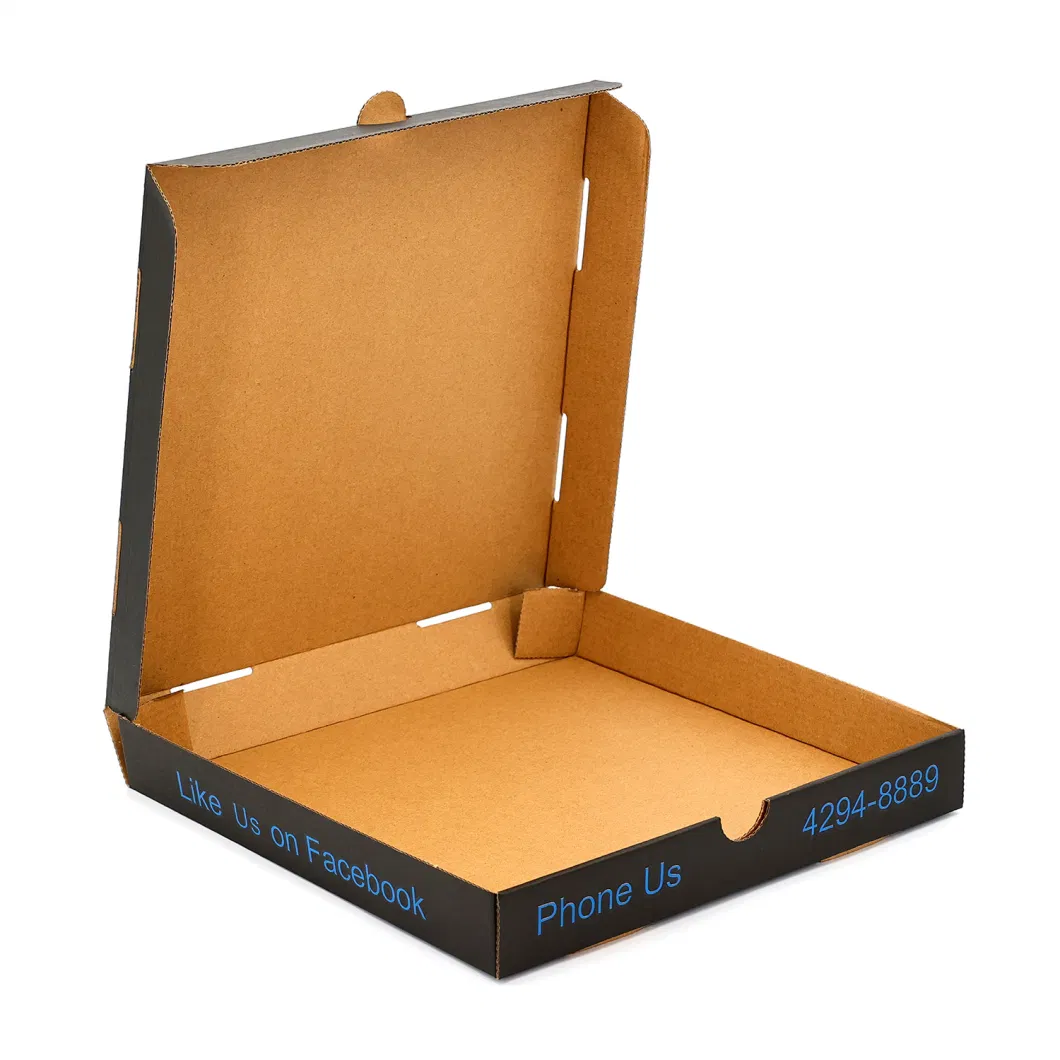 Delivery Food Contact Carrier Take out Retail Wholesale Corrugated Packaging Kraft Custom Pizza Box