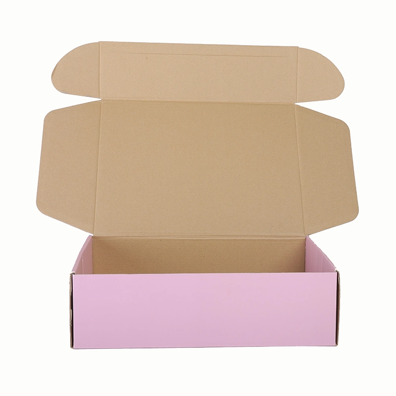 Custom Printed Pink Cardboard Corrugated Clothes Mailing Shipping Carton Shoes Box Kraft Paper Cosmetic Packaging Soap Boxes