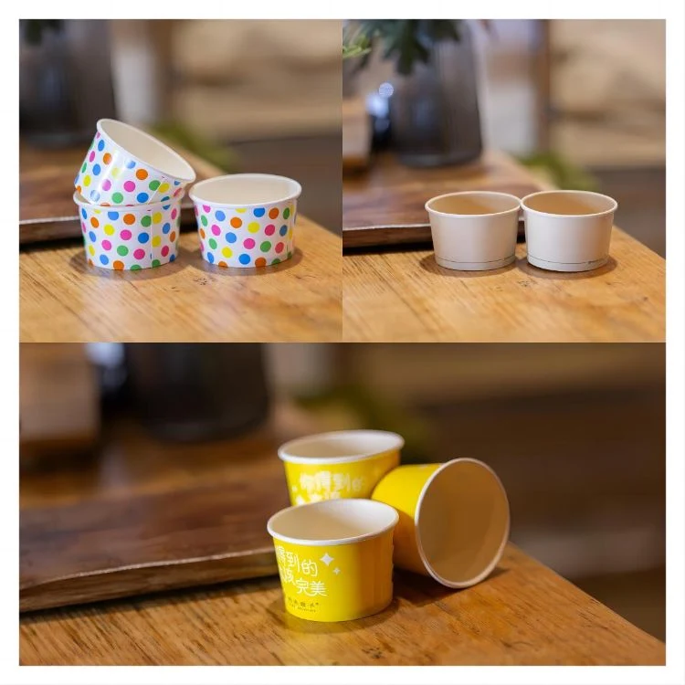 Anbao Disposable Compostable PE/PLA/Pbs/Aqueous Coating 5oz 6oz 7oz 8oz 10oz Ice Cream Paper Cup Bowl