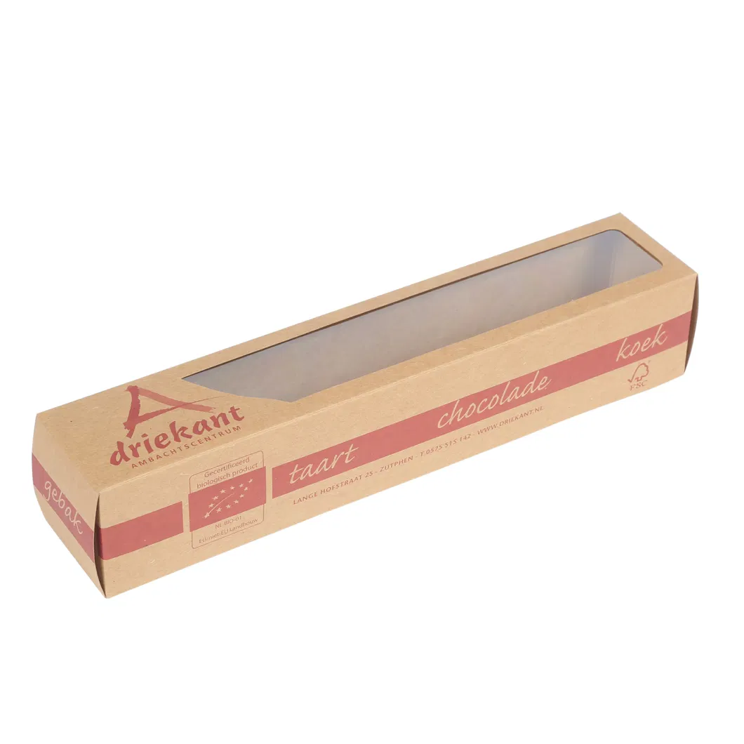 Brown Kraft Paper Food Grade Cake Box Pastry Box with Clear Window