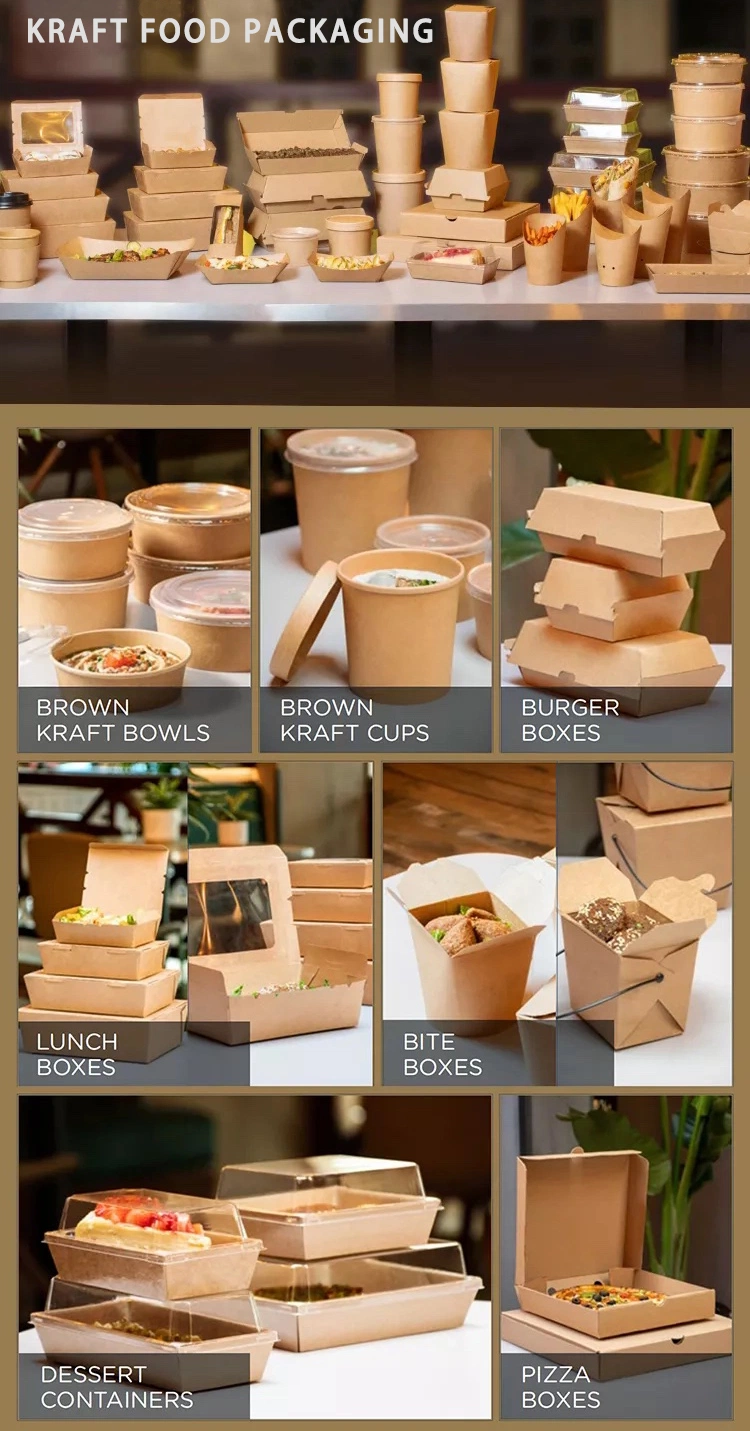 Kraft Paper Box for Hamburger Fast Food Salad Cookie Biscuit