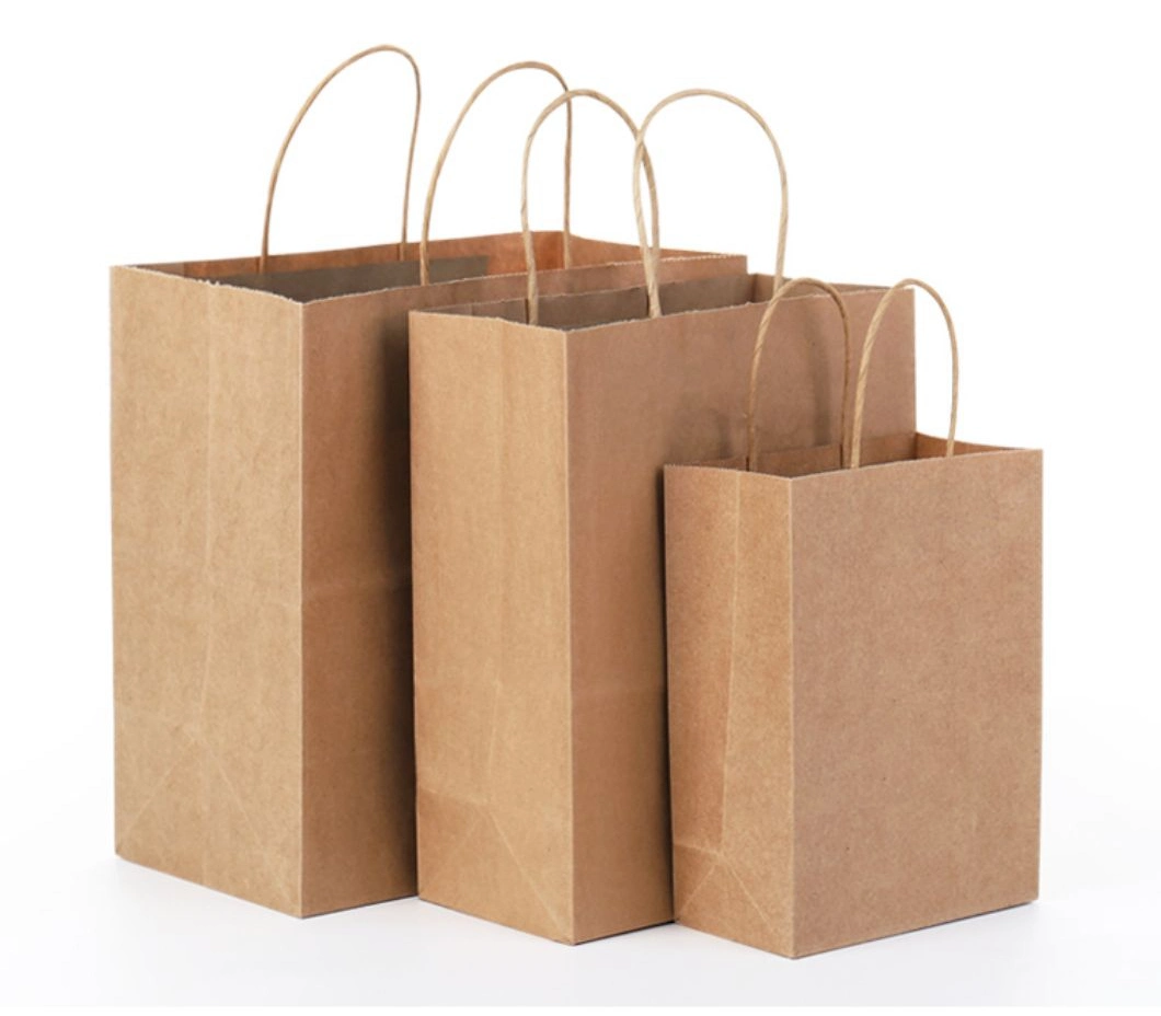 Customised Printing Design Logo OEM Big Recycled Large Retail Bolsas Papel Kraft Gift Paper Shopping Bags with Handle