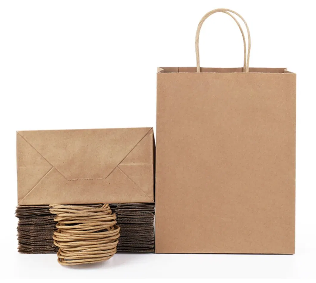 Customised Printing Design Logo OEM Big Recycled Large Retail Bolsas Papel Kraft Gift Paper Shopping Bags with Handle