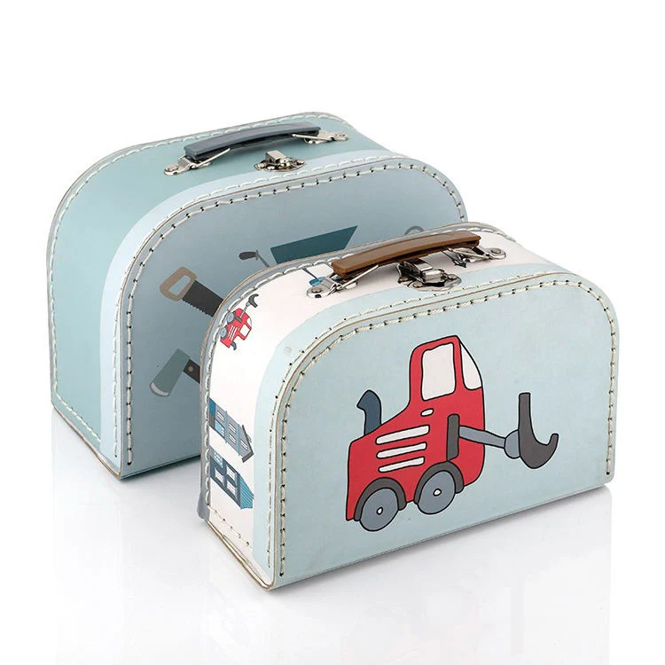 Wholesale Luxury Custom Printed Rigid Paper Cardboard Mini Packaging Baby Kids Toy Suitcase Gift Box with Handle