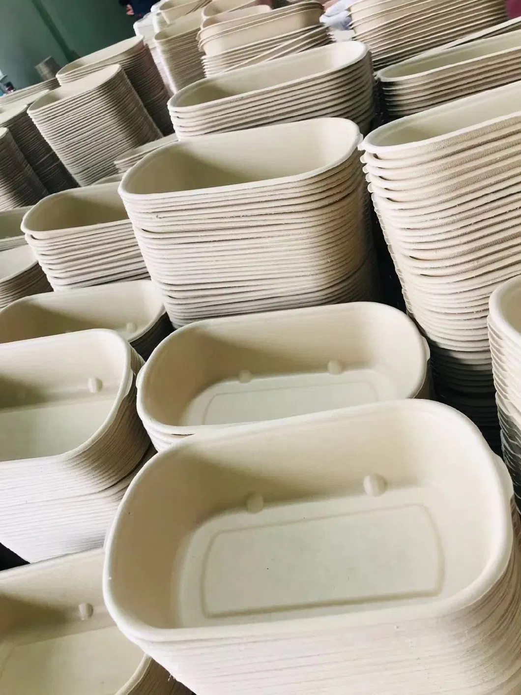 6 7 8 Inch Sugarcane Bagasse Pulp Disposable Biodegradable Brown Lunch Food Hamburger Clamshell Burger Paper Box