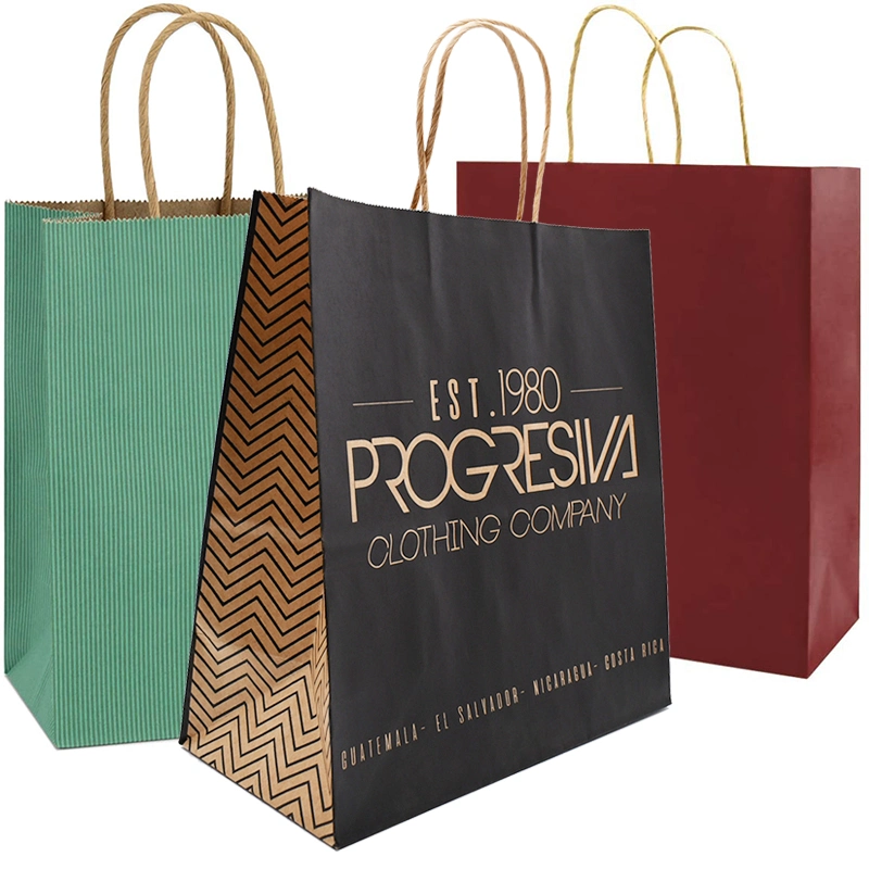 Wholesale White Brown Kraft Shopping Paper Bag with Paper Handles