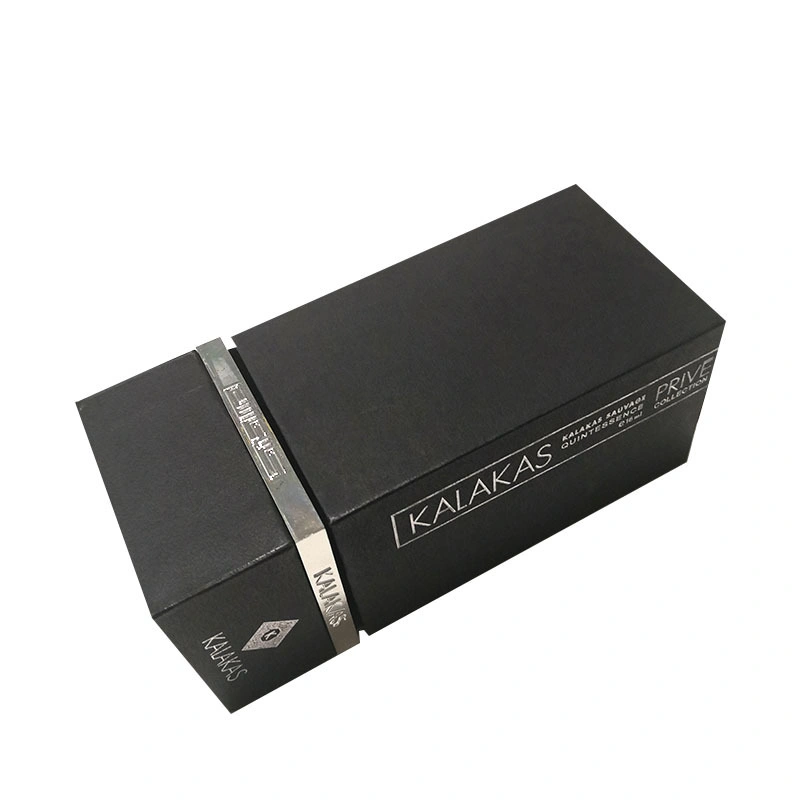 Black Specialty Paper Square Top and Bottom Cover Packaging Box Perfume Gift Box Cardboard Box