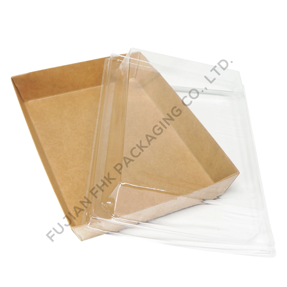 Eco-Friendly Sushi Cake Paper Box, 17X12X5cm, Brown Kraft Packaging Box with Lid