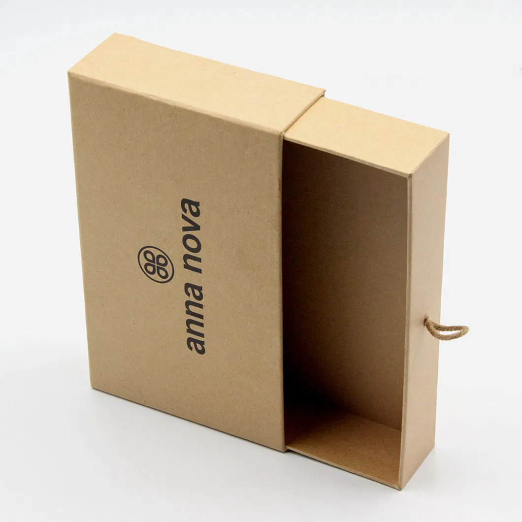 Wholesale Slide Open Luxury Jewelry Gift Small Brown Kraft Paper Packaging Box