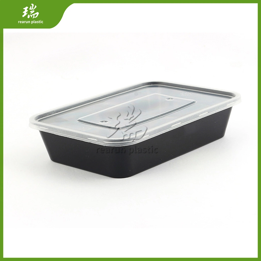 Rearun Disposable Paper Lunch Box Manufacturing Plastic Lunch Box Disposable China Rectangle Disposable Plastic Container for Food Takeaway