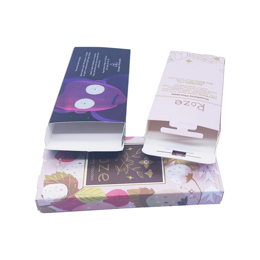 Custom Eco Friendly Recycle Paper Extractive Chocolate Bar Packaging Boxes Private Label Mini Flat Bars Child Resistant Box