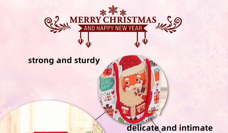 Christmas Custom Brand Jewelry Luxury Cartoon Shop Boutique Retail Carry Shopping Gift Paper Bag