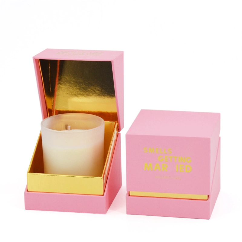 Custom Pink Printing Paper Cardboard Luxury Rigid Candle Gift Packaging Box