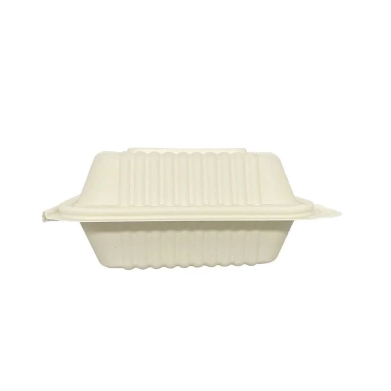 Compostable Cornstarch Degradable Meal Boxes Biodegradable Hamburger Box with Lhh-04