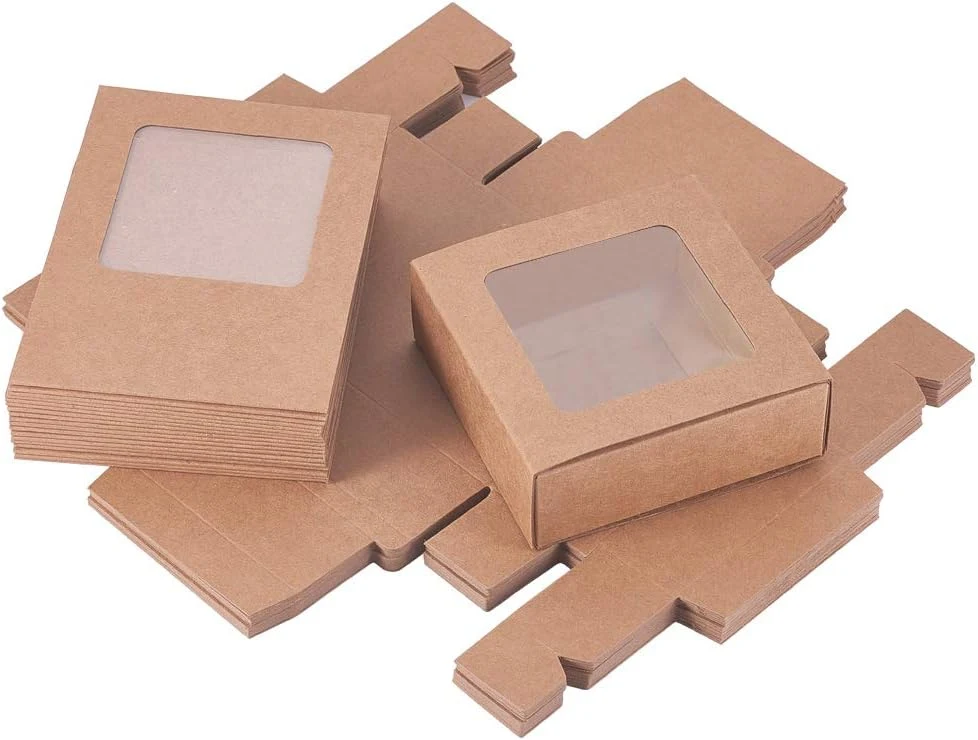 Kraft Paper Drawer Box Festival Gift Wrapping Boxes Soap Jewelry Candy Weeding Party Favors Gift Packaging Boxes - Brown