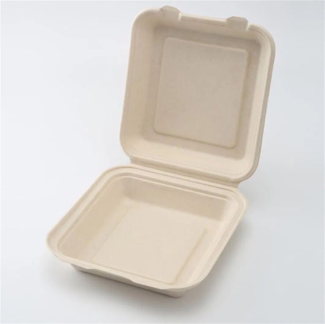 6inch Sugarcane Bagasse Disposable Hamburger Box