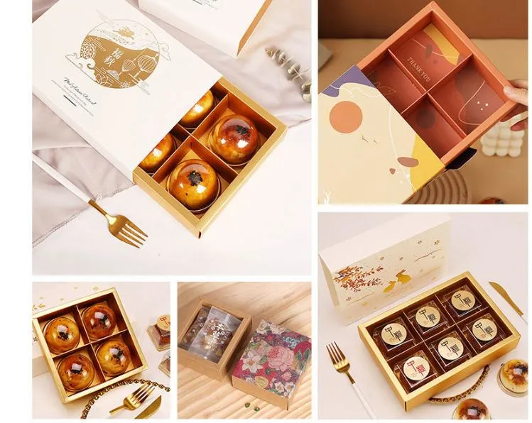 Luxury Custom Printing Empty Chocolate Paper Snack Biscuit Cookies Bread Cake Food Product Sweet Chocolate Gift Packaging Packing Boxes with Pull-out Paper Box