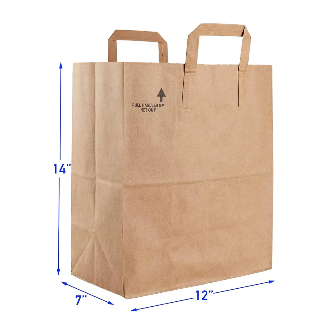 12X7X14 Inches Heavy Duty Kraft Brown Large Paper Grocery Bags