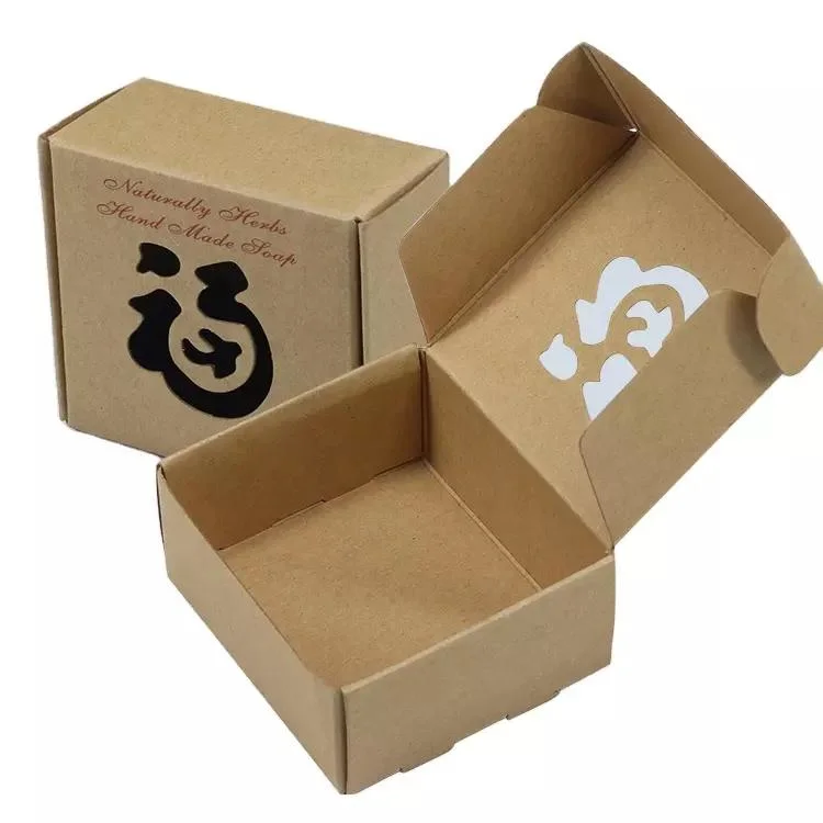 Recycled Brown Paper Kraft Die Cut Soap Packaging Box Cardboard Boxes for Soap