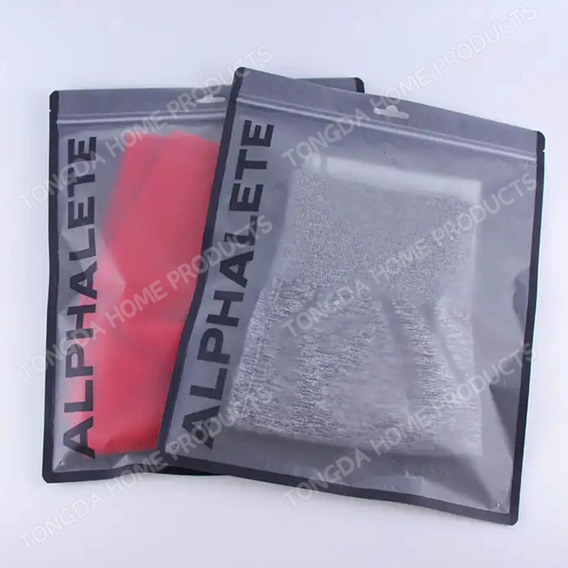 China Factory Custom Matte Frosted Biodegradable Plastic Packaging Zipper Bags Apparel Clothes Bag Swimwear EVA Zip Lock Slider CPE PE Garment Packing Bag