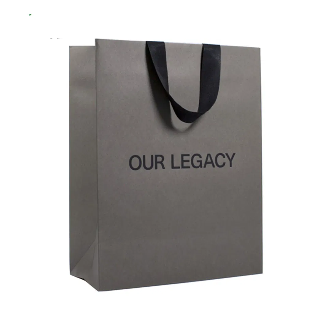 180g Reusable White Cardboard Luxury Bag with Glued Ribbon Handle