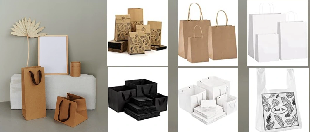 Reusable Square Large Paper Bags Boxes with Ribbon Handles for Cakes and Chocolates