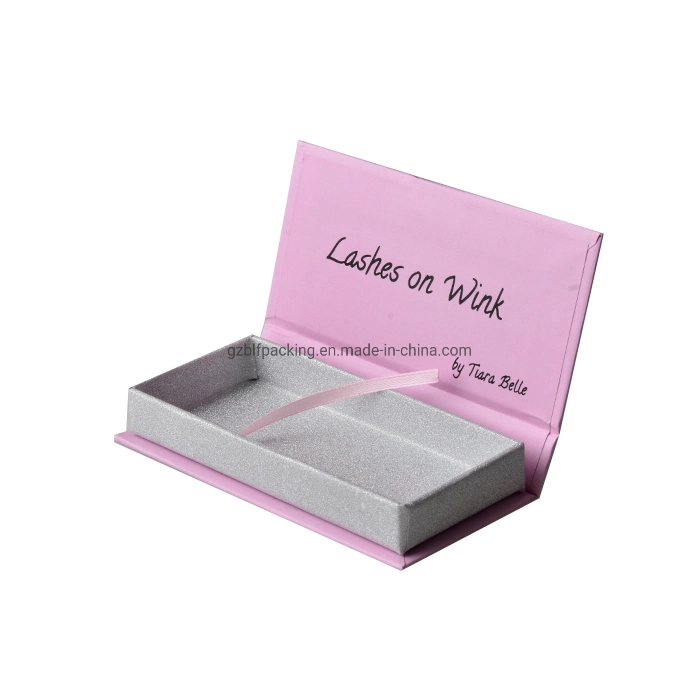 Custom Logo Cardboard Packaging Square Pink Paper Magnetic Lash Box