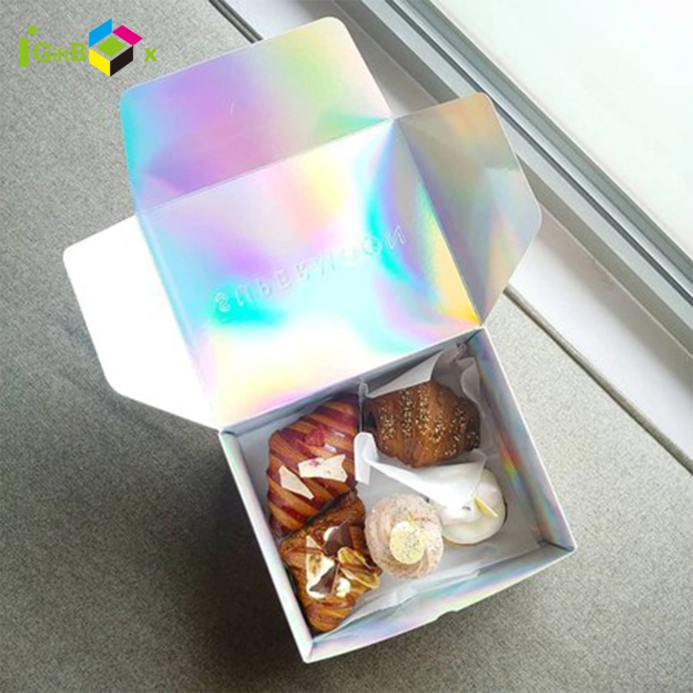 Custom Sliding Slide Paper Cardboard Iridescent Hologram Holographic Drawer Caixa De Presente Caja De Regalo Box Packaging Drawer Gift Paper Box