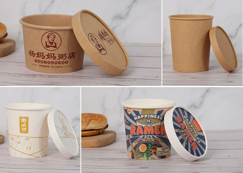 Custom Printed Fried Chicken Chips Kraft Paper Packaging Box Meal Bento Lunch Box with Lid Packing Pasta Salad Food Takeaway