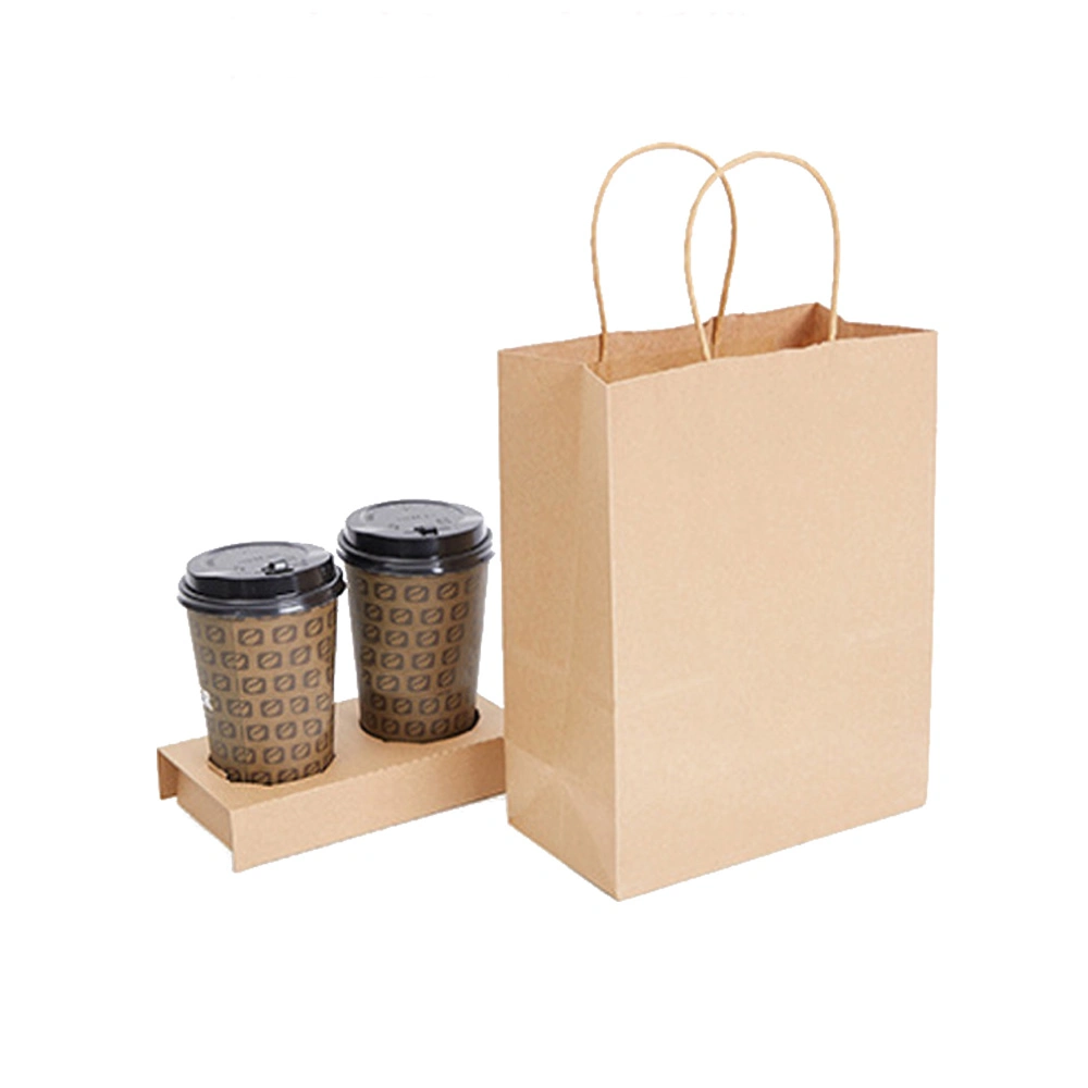 Coffee and Tea Takeaway Cheap 1 2 4 Cup Bag Brown Craft Paper Bag