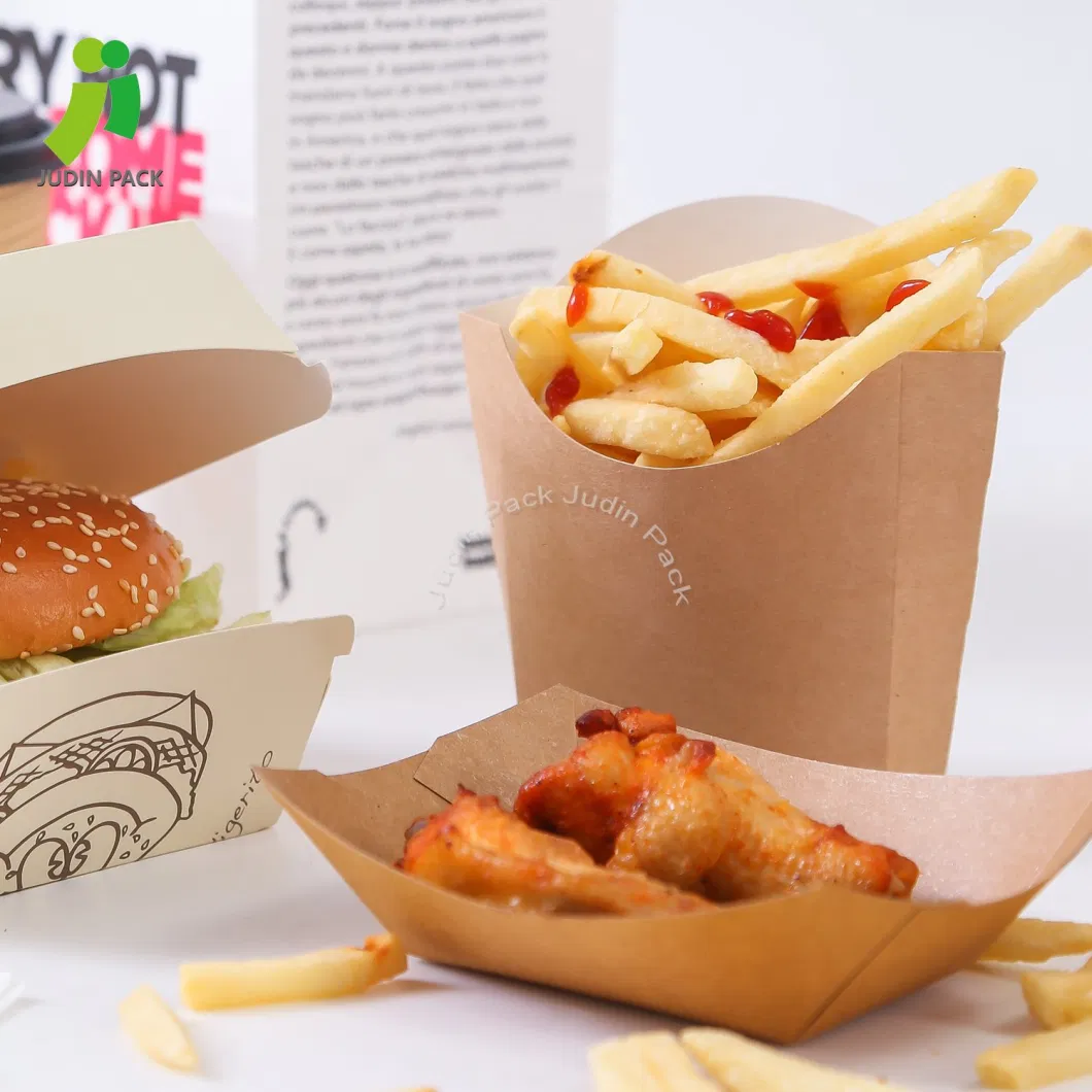 Customized Disposable White Cardboard Paper Food for Hamburger Box Factory