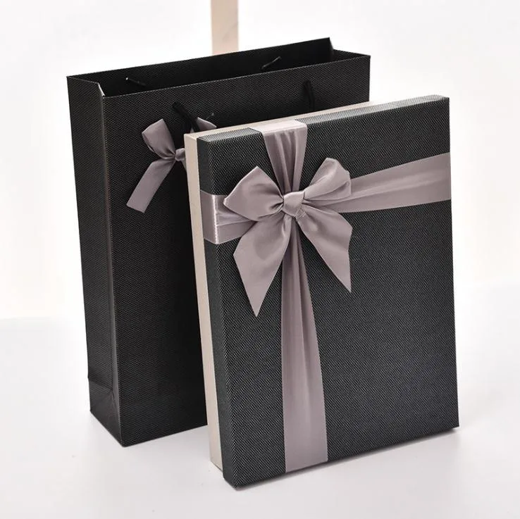 Special Paper Pasted Rectangular Cardboard Flower Gift Packaging Box with Ribbon