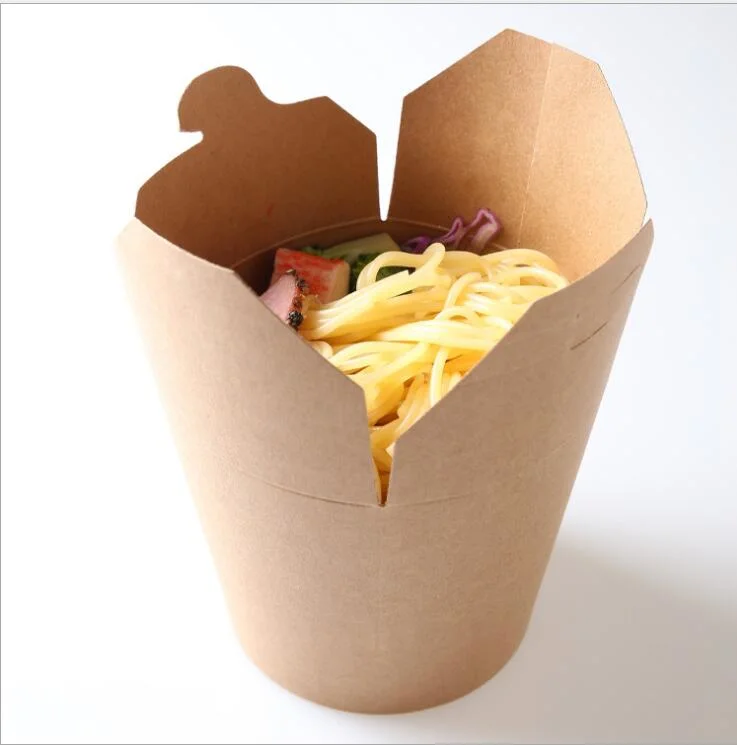 Eco Friendly Disposable Kraft Paper Packaging Takeaway Food Container for Fast Food