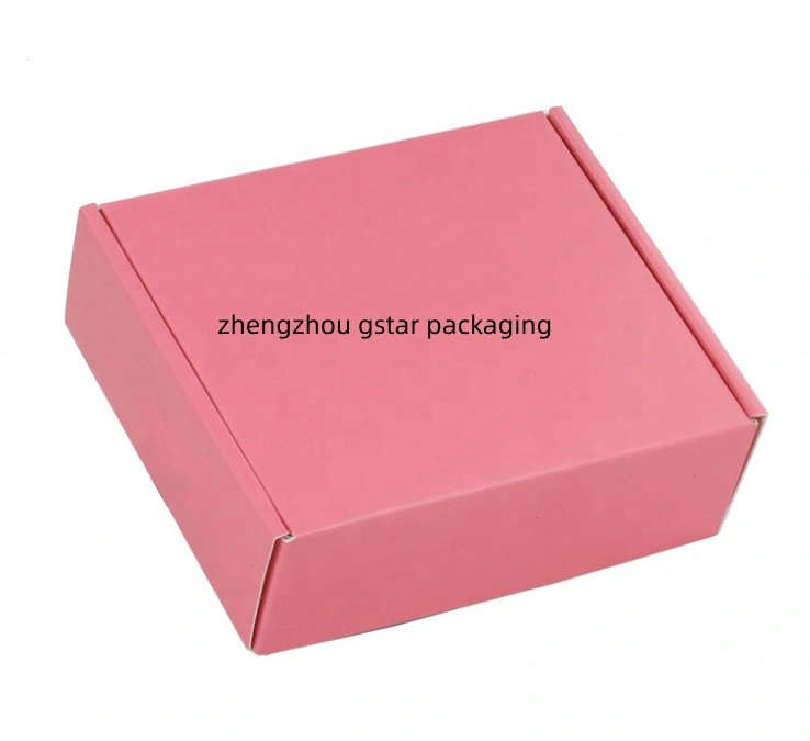 Paper Box Underwear Clothing Packing Shipping Box Corrguated in Pink for Garment Packaging Delivery