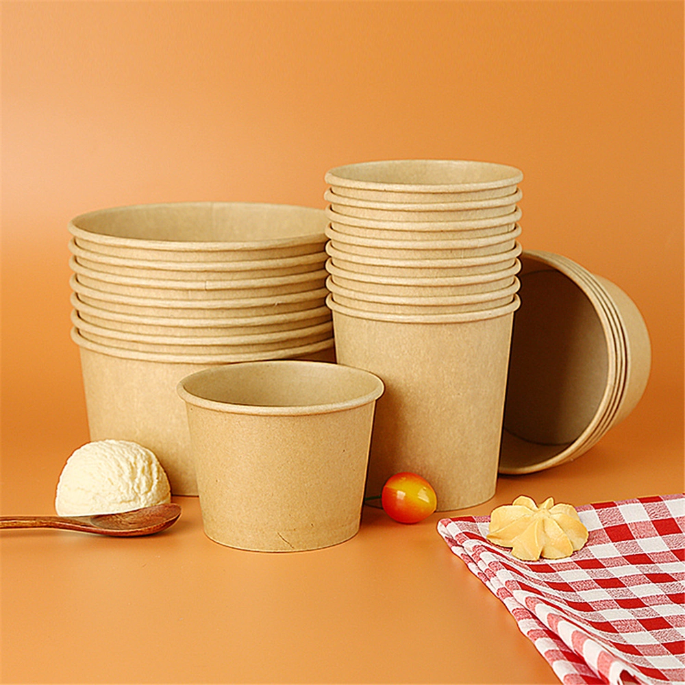 Biodegradable Paper Lunch Box Portable Food Container Disposable Eco Friendly Food Packaging Kraft Salad Bowl with Lid