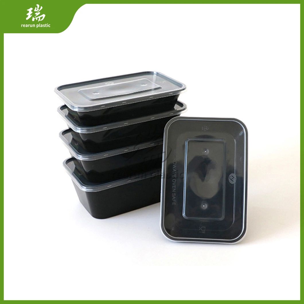 Rearun Disposable Paper Lunch Box Manufacturing Plastic Lunch Box Disposable China Rectangle Disposable Plastic Container for Food Takeaway