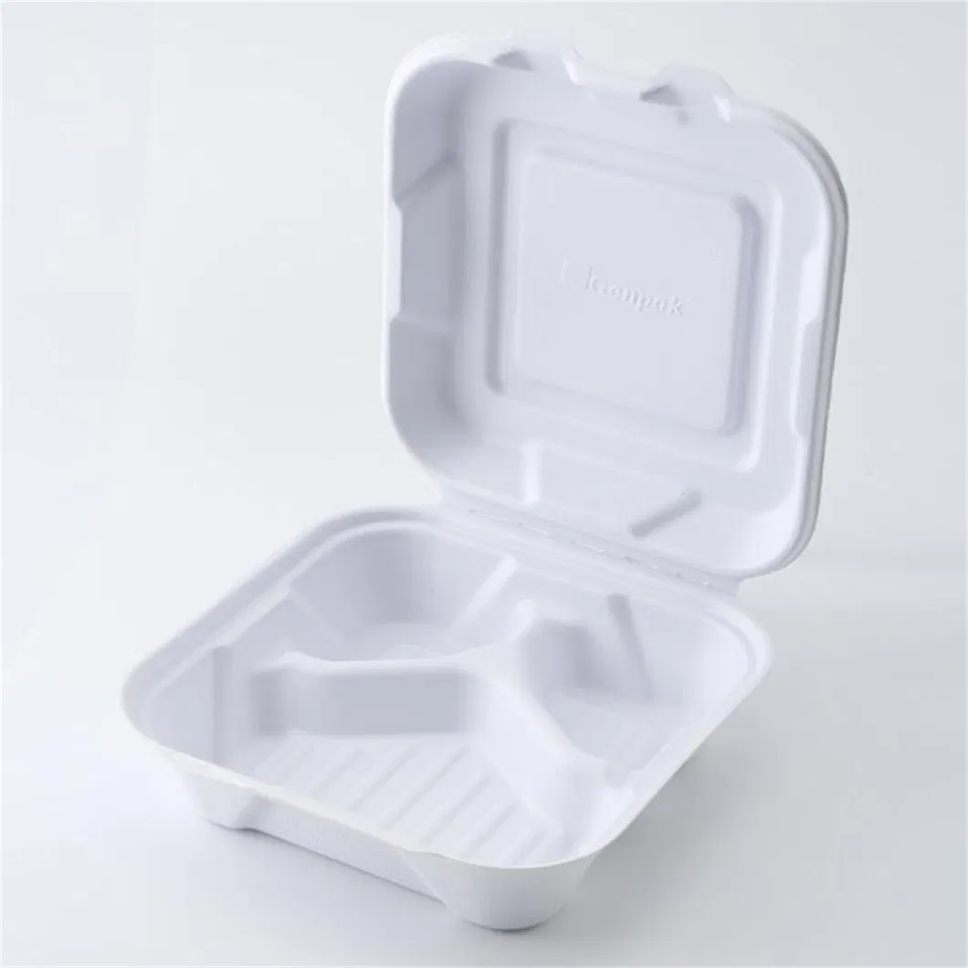 6inch Sugarcane Bagasse Disposable Hamburger Box