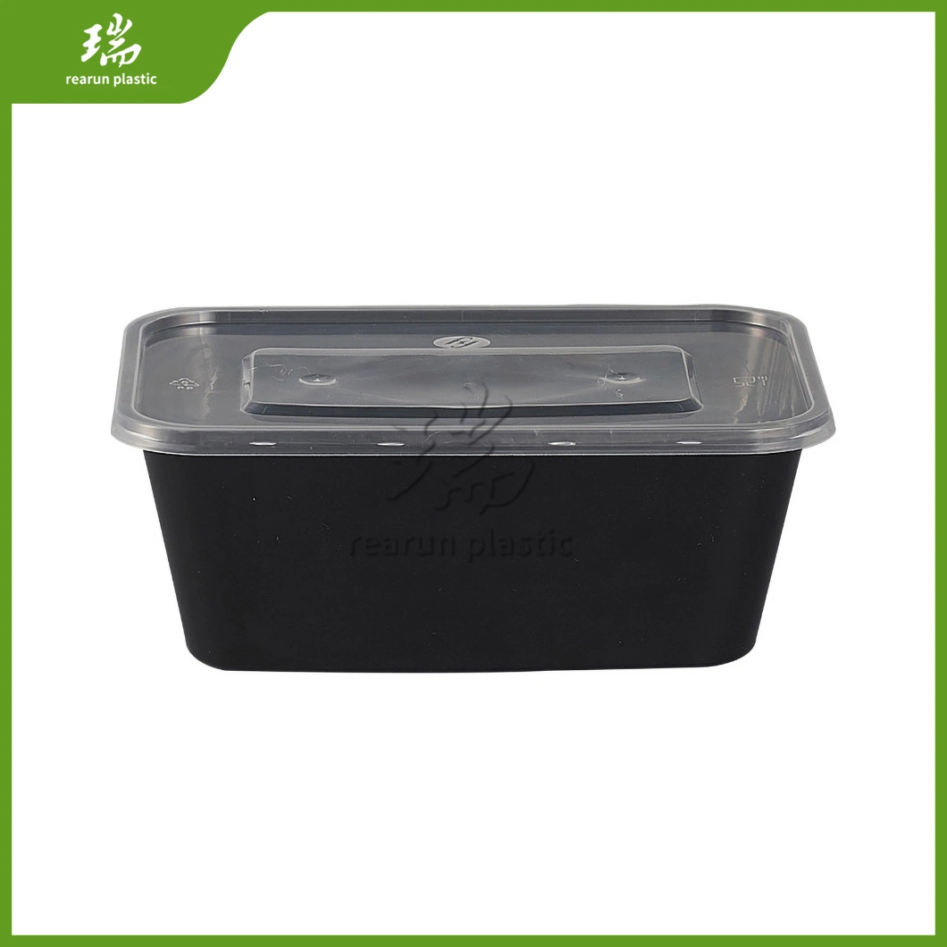 Rearun Disposable Paper Lunch Box Manufacturing Plastic Lunch Box Disposable China Rectangle Disposable Plastic Container for Food Takeaway