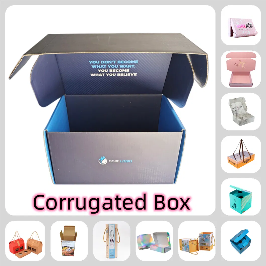 Wholesale Rectangular Kraft Paper Gift Box Existing Stock Packing Box with Middle Frame and White Label for Different Products Size Packaging