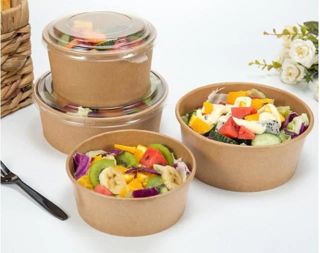 Takeaway Factory Price Hot Selling Kraft 1300ml Paper Soup Bowl Salad Bow with Lid