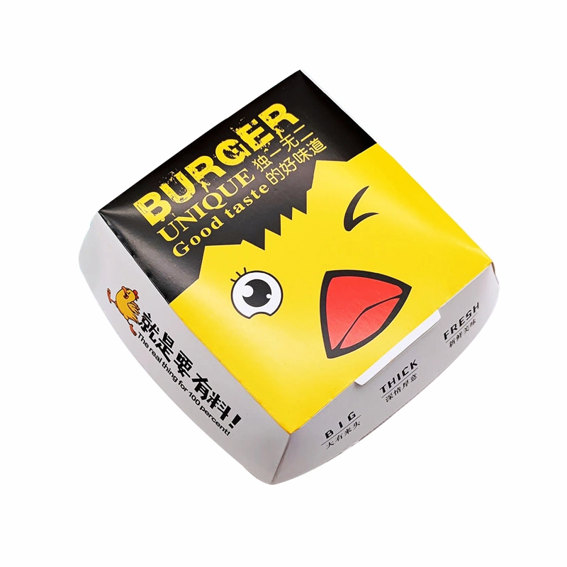 High Quality Disposable Burger Box for Fast Food Packaging Takeaway Hamburg Food Container Paper Box