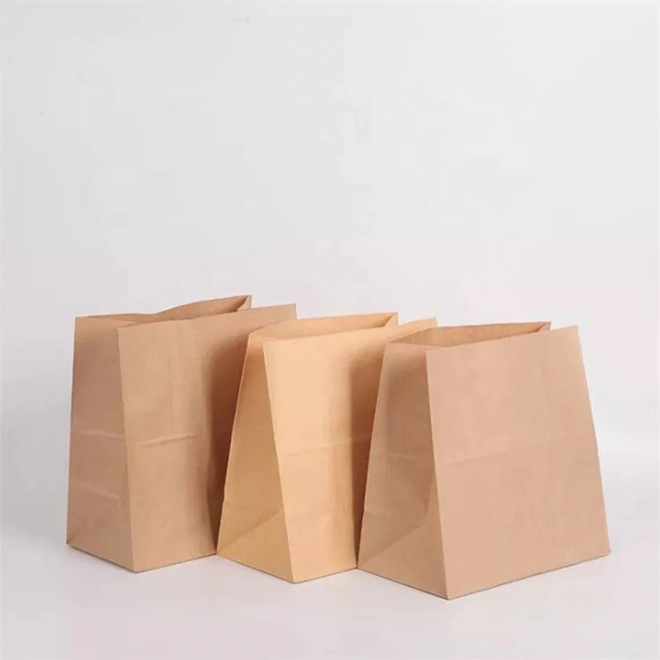 Christmas Party Small Favor Gift Bags Reusable Brown Kraft Paper Treat Cookie Candy Goodie Stand up Bag