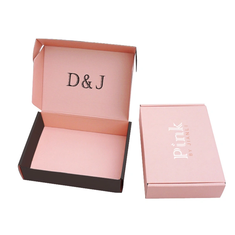 High Quality Custom Logo Embossed Fancy Pink Color Paper Cardboard Gift Packaging Box