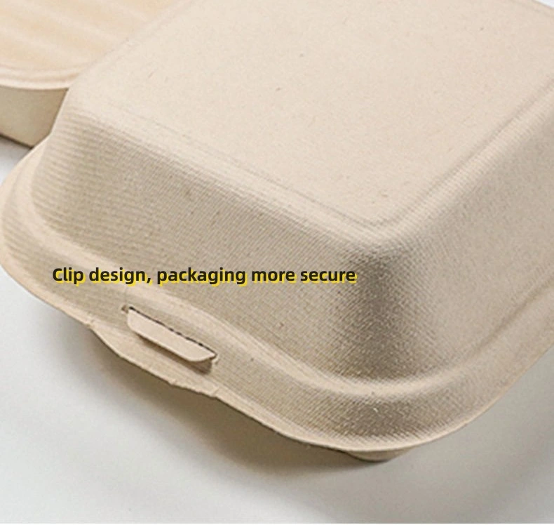 Degradable Paper Pulp Meal Boxes Salad Burger Fruit and Vegetable Cake Meal Box