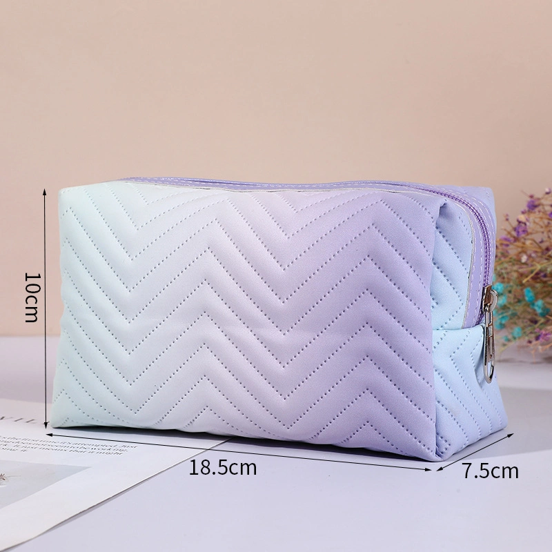 Factory Custom Logo Women PVC Makeup Cosmetic Pouch Travel Promotional Leather PU Cosmetic Bag