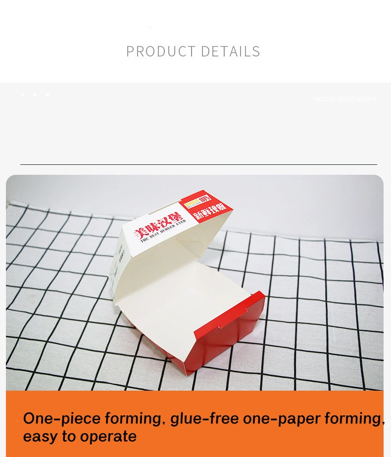 Custom Burger Supplier Eco Friendly Recyclable Logo Printing Biodegradable Takeaway Hamburger Boxes