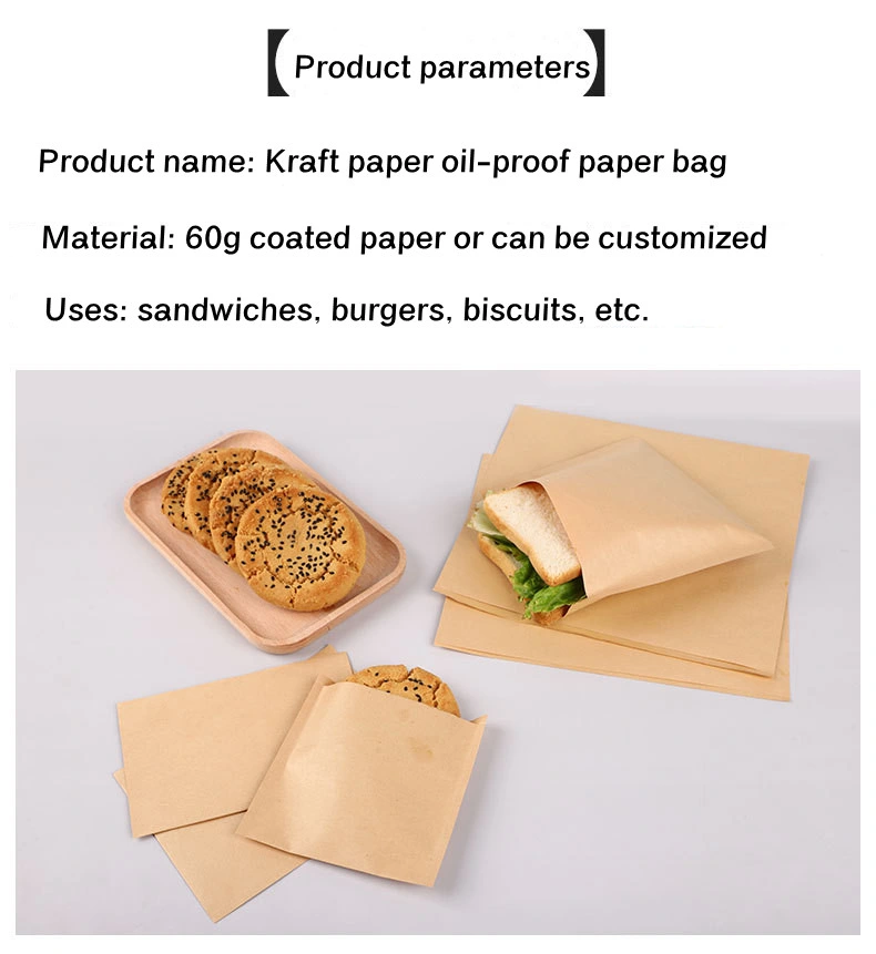 Wholesale Custom Small White Brown Kraft Fast Food Square Bottom to Go Takeaway Paper Lunch Bags